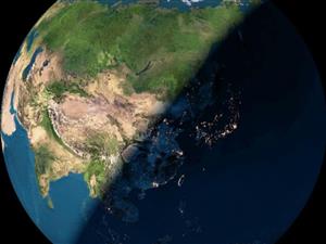地球昼夜卫星实拍图