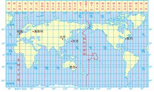 图1-8 世界时区分布