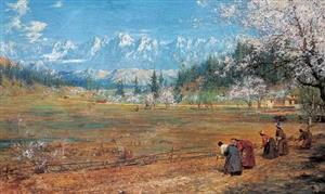 油画：春到西藏